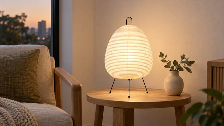 How to Style a Japandi Paper Table Lamp in a Small Room