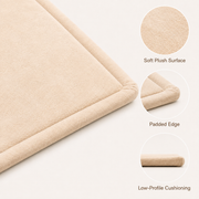 Soft plush surface, padded edge and low-profile cushioning details in Natural Brown