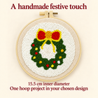 christmas hoop punch needle kit — size