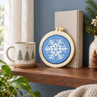 christmas hoop punch needle kit — snowflake finished example