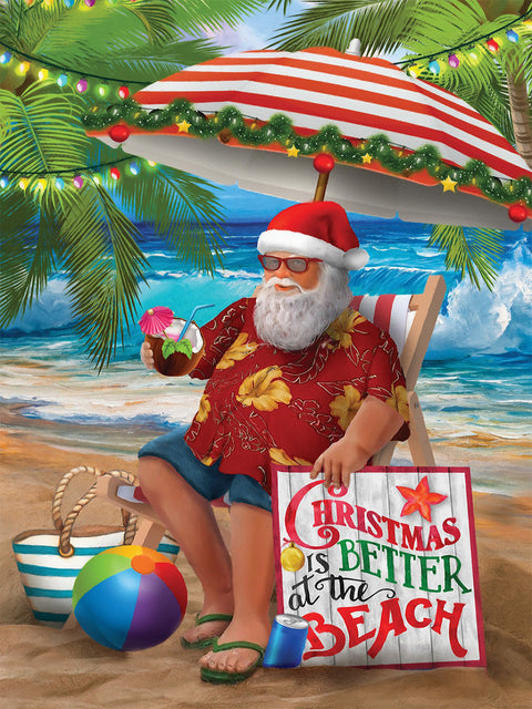 Santa at the beach · 30 × 40 cm