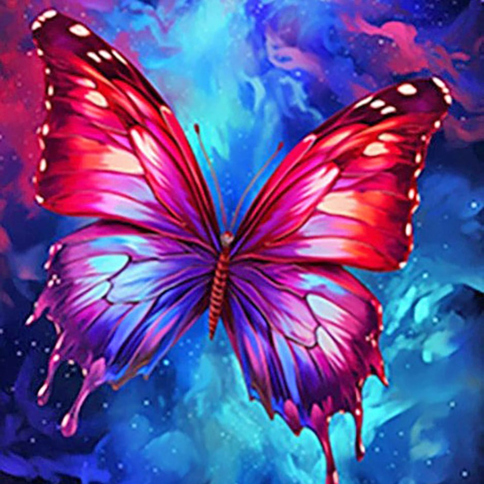 Colourburst butterfly · 30 × 40 cm diamond painting design