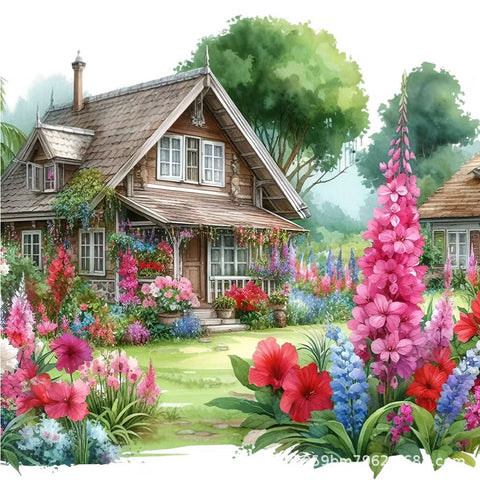Wildflower cottage · 40 × 40 cm