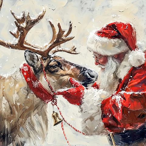 Santa & reindeer · 30 × 30 cm