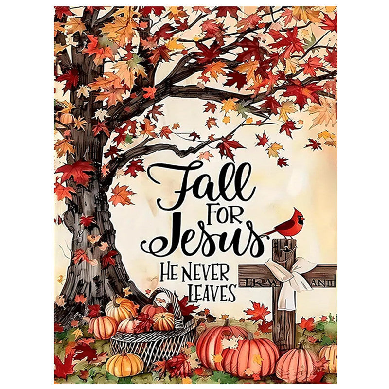 Autumn faith & cardinal · 30 × 40 cm diamond painting design