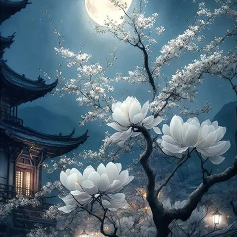 Magnolia moon · 30 × 40 cm