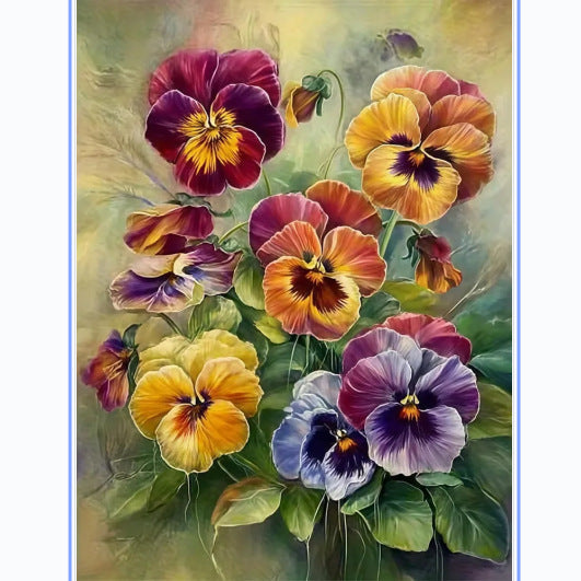 Vintage pansies · 30 × 40 cm diamond painting design