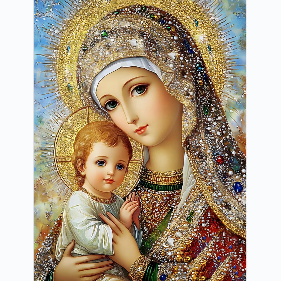 Madonna & child – ivory · 30 × 40 cm diamond painting design