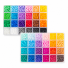OpenClip 48-colour mini fuse bead kit — two trays with 24 square compartments each