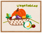 Vegetable Basket punch needle design — landscape front view