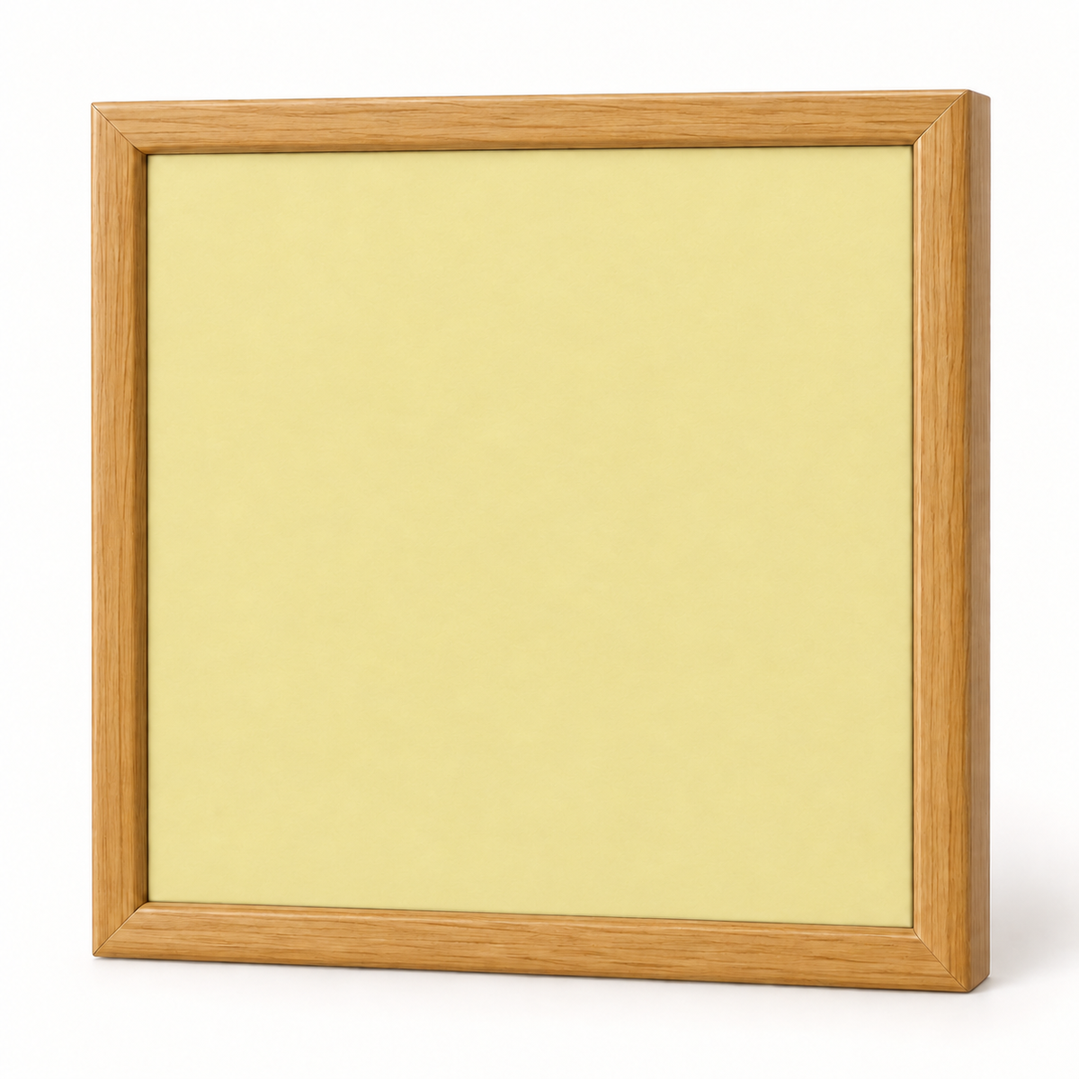 Kinusaiga foam board with pale yellow adhesive backing and matching wood-look frame