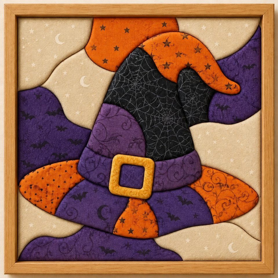 Witch hat fabric art design