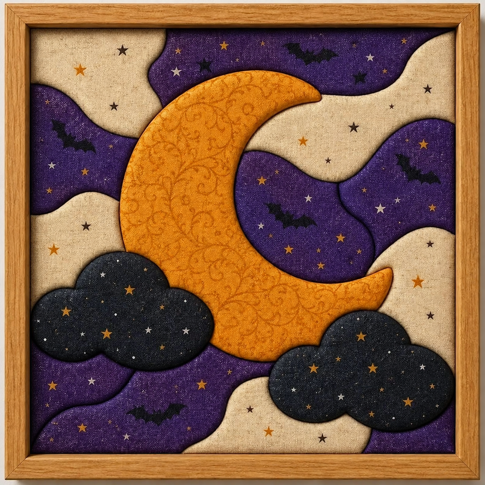 Moon fabric art design