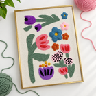 Meadow Flowers — finished DIY punch needle project