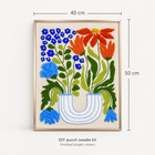 40 × 50 cm DIY punch needle kit; finished project shown