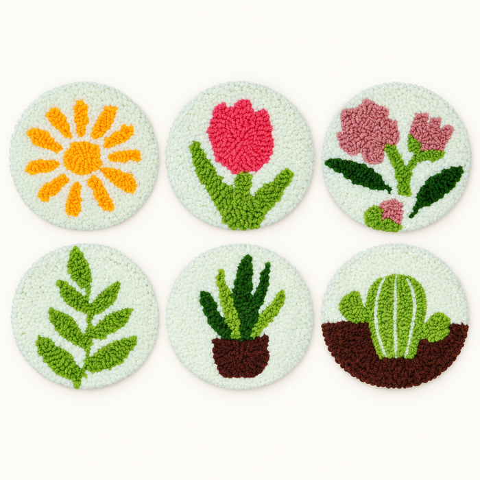 Punch Needle Coaster Kit – Set of 6