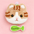 Curry Ginger Cat — finished punch needle design