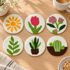six piece punch needle coaster kit — PKBD0109 finished example