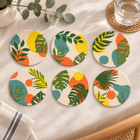 six piece punch needle coaster kit — PKBD0112 finished example