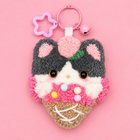 Ice Cream Cat — finished punch needle charm example