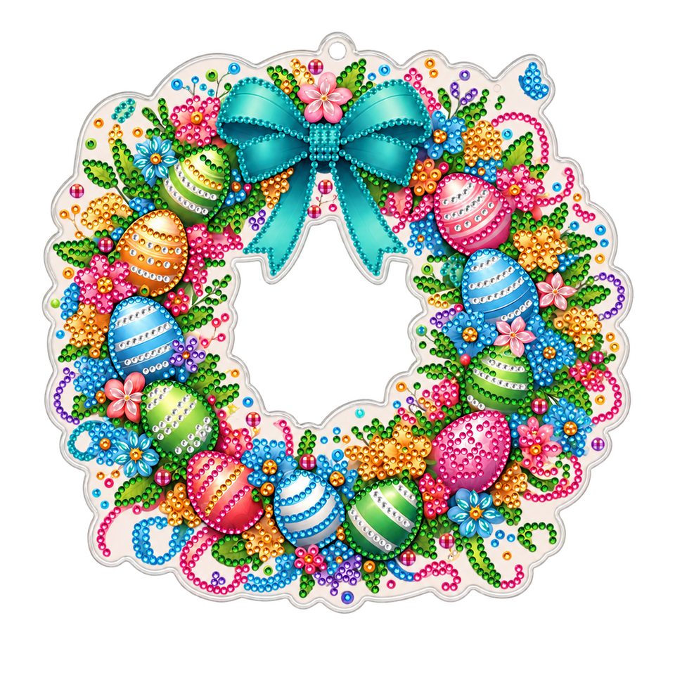 Easter wreath hanging · 24 × 24 cm diamond painting design