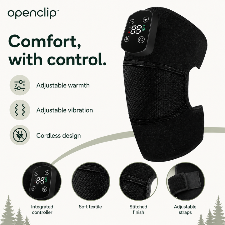 StrideWrap adjustable warmth vibration controller textile and straps