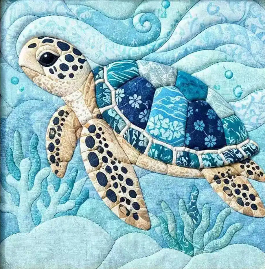 Sea Turtle fabric art kit